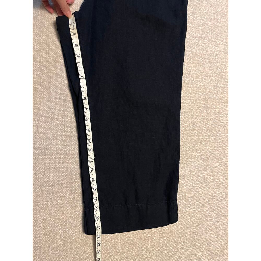 J Jill 100% Linen Stretch Crop Pants Women’s Small Petite Blue Pull-On Wide Leg - Picture 10 of 11